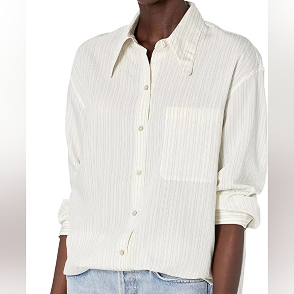 New) VINCE Antique Stripe Button DownStyle # V757712563 Size M - Picture 3 of 16